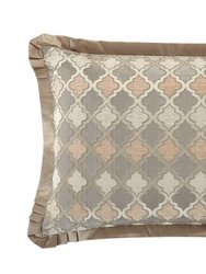 Sue 9 Piece Comforter Set Chenille Geometric Scroll Pattern Flange Border Bedding