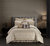 Sue 9 Piece Comforter Set Chenille Geometric Scroll Pattern Flange Border Bedding