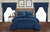 Tinos 20 Piece Comforter Set Striped Ruched Ruffled Embossed Bed In A Bag Bedding - Navy