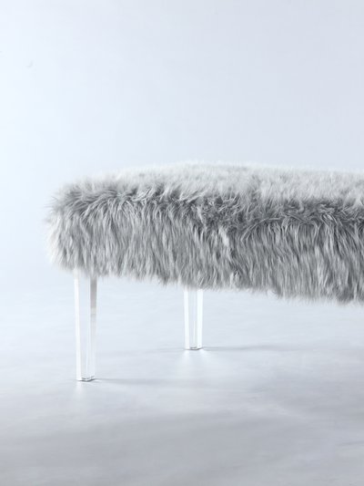Chic Home Design Trento Modern Contemporary Faux Fur Acrylic Leg Bench product