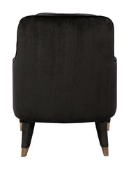 Tzivia’s Accent Club Chair Sleek Elegant Velvet Upholstered Plush Cushion Seat Metal Trim, Modern Transitional
