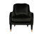 Tzivia’s Accent Club Chair Sleek Elegant Velvet Upholstered Plush Cushion Seat Metal Trim, Modern Transitional - Black