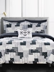 Viy 6 Piece Reversible Comforter Set Patchwork Bohemian Paisley Print