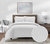 Wesley 2 Piece Duvet Cover Set Contemporary Solid White With Dot Striped Pattern Print Design Bedding