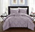 Whitley 3 Piece Duvet Cover Set Ruffled Pinch Pleat Design Embellished Zipper Closure Bedding - Lavender