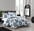 Yazmin 2 Piece Duvet Cover Set Large Scale Floral Medallion Print Design Bedding With Zipper Closure