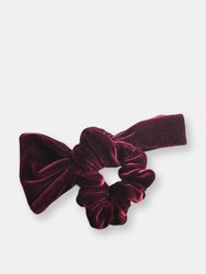 Velvet Bow Scrunchie - Scarlet