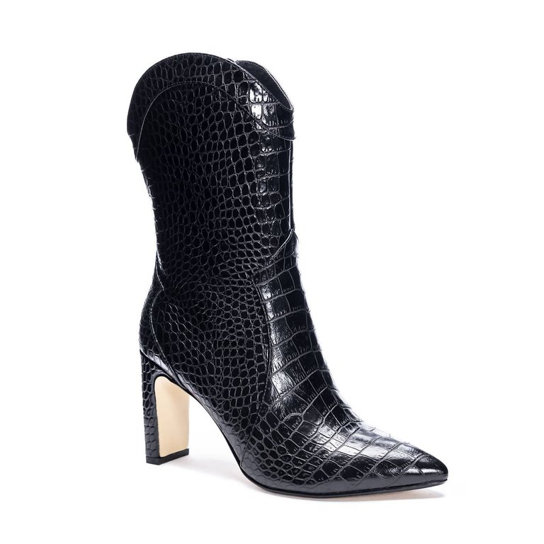 Everley Croc Boot - Black