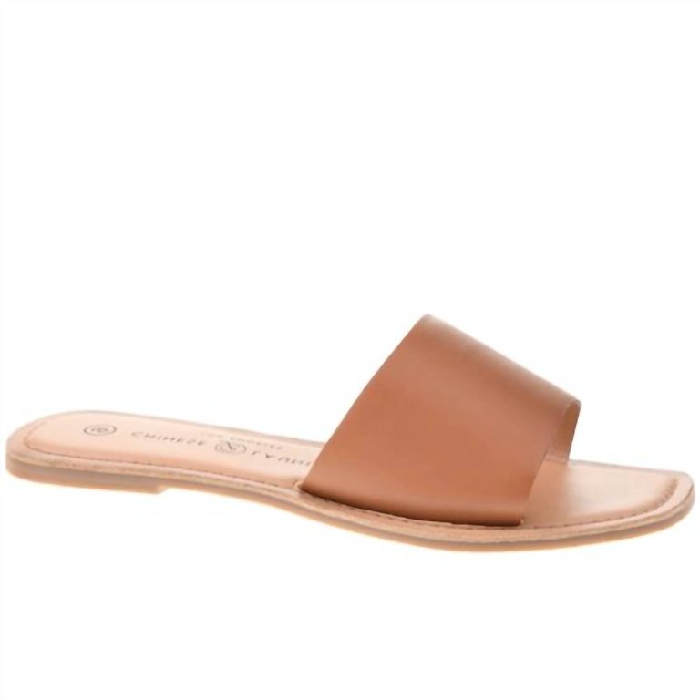 Regina Slide Sandal In Tan - Tan