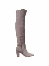 Stacked Heeled Boots - Grey