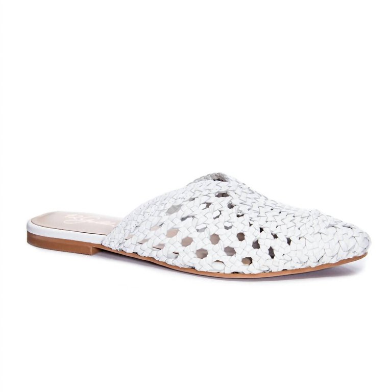 Wild Flower Leather Mule - White