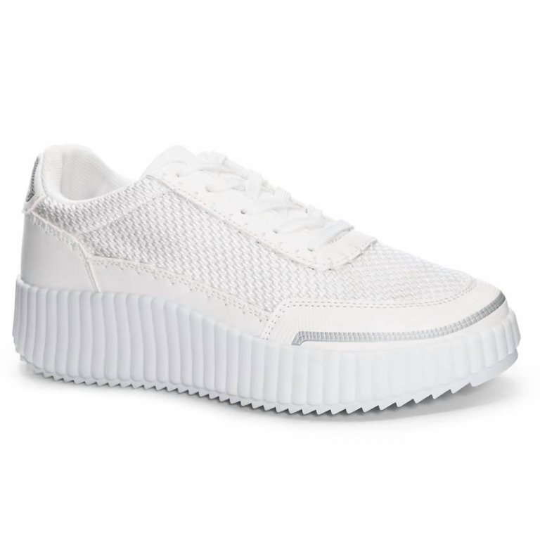 Women Spirited Mesh Sneaker In White - White