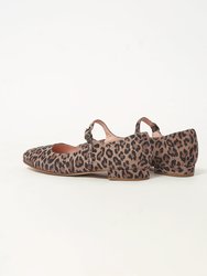 Colette Mary Jane in Leopard suede low heels