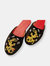 Embroidered Dragon in Black Velvet Mules Slippers