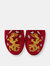 Embroidered Dragon in Red Wine Velvet Mules Slippers