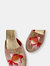 Embroidered Goldfish in Dusty Pink Velvet Mules Slippers