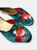 Embroidered Goldfish in Teal Velvet Mules Slippers