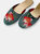 Embroidered Goldfish in Teal Velvet Mules Slippers