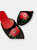 Embroidered Peony in Black Velvet Mules Slippers