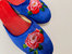 Embroidered Peony In Parisienne Blue Velvet Mules Slippers