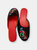 Embroidered Phoenix in Black Velvet Mules Slippers