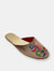 Embroidered Phoenix in Taupe Velvet Mules Slippers