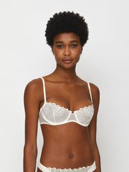 AGAPè Balconette Bra in Embroidered Tulle - Ivory