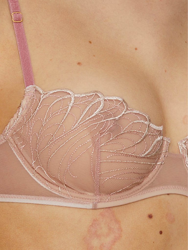 AGAPè Balconette Bra in Embroidered Tulle