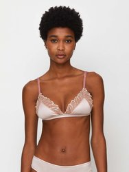 BOHO Bralette in Embroidered Tulle - Pink
