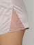 Boho Shorts In Satin with Lace Details - Pink
