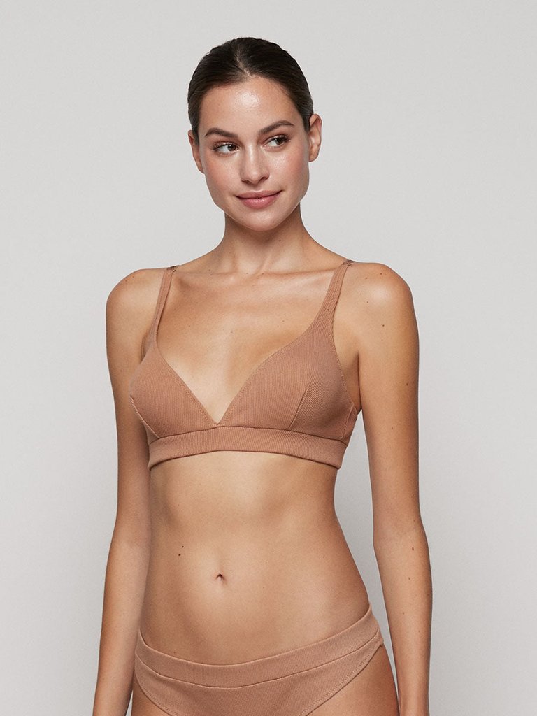 Bralette In Organic Cotton - Bronze