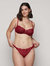 Fenice Thong In Embroidered Tulle Red Collection