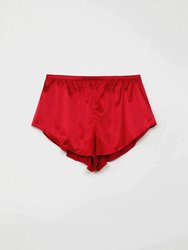 LOLITA GOES BED Shorts in Satin  - Red