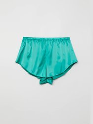 LOLITA GOES BED Shorts in Satin - Emerald Green