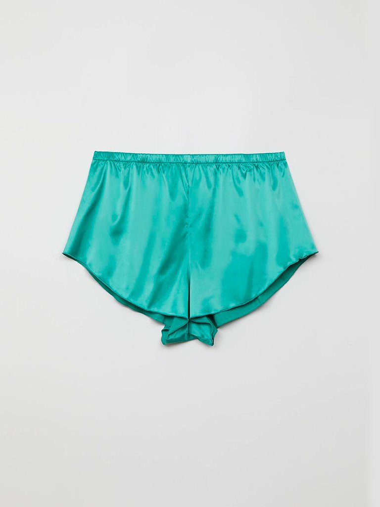 LOLITA GOES BED Shorts in Satin - Emerald Green
