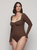 Long Sleeve Bodysuit In Organic Cotton - Chocolate