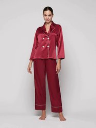 Long Sleeve Pajama Shirt In Red Collection - Red