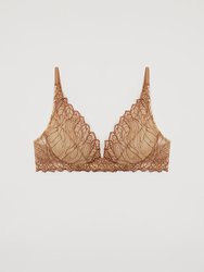 LOTO Triangle Plunge Bra In Embroidered Tulle - Universal Diversity