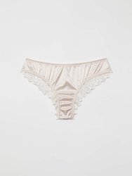 LUCE Brazilian Knickers in Satin and Embroidered Tulle - Ivory
