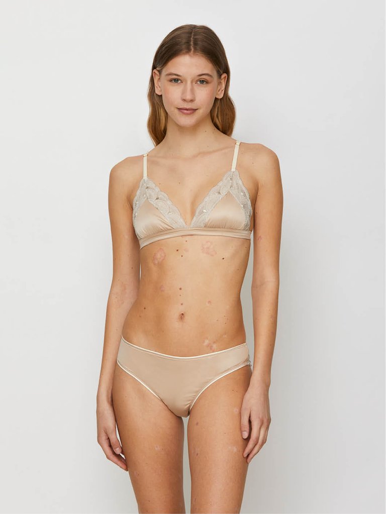 LUCE Brazilian Knickers in Satin and Embroidered Tulle