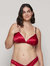 Padded Bralette In Satin Red Christmas 22 - Red