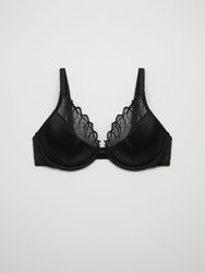 PEONIA Underwire Bra in Satin and Embroidered Tulle