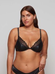 PEONIA Underwire Bra in Satin and Embroidered Tulle