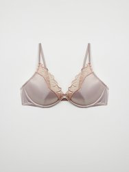 PEONIA Underwire Bra in Satin and Embroidered Tulle
