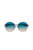 Butterfly Plastic Sunglasses With Green Gradient Lens - Pink