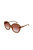 Butterfly Plastic Sunglasses With Orange Gradient Lens - Brown