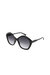 Geometric Plastic Sunglasses With Blue Gradient Lens In Black - Black