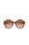 Geometric Plastic Sunglasses With Orange Gradient Lens - Brown