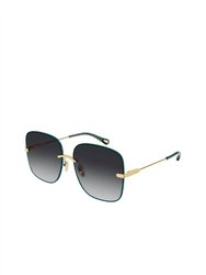 Rimless Metal Sunglasses With Grey Gradient Lens In Gold - Gold