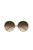 Round Metal Sunglasses With Brown Gradient Lens In Beige